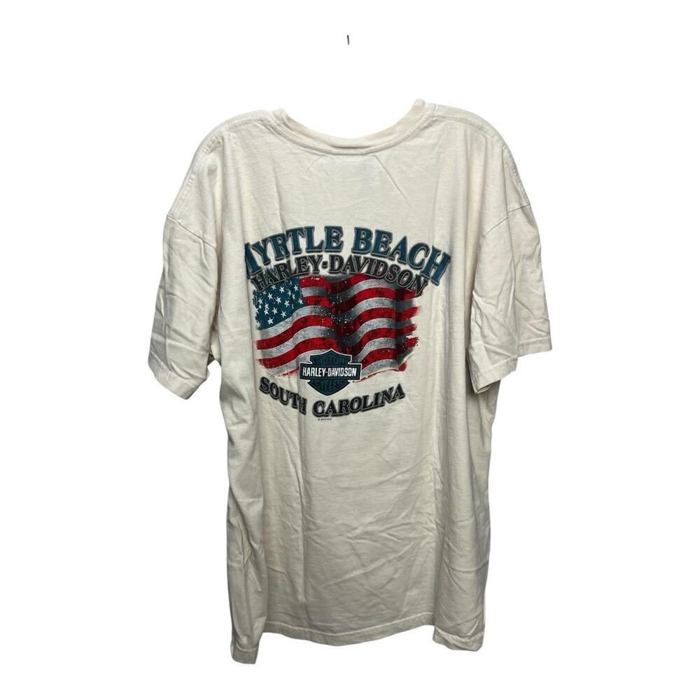 Harley Davidson T Shirt Adult 2XL American Flag Declaration Independence